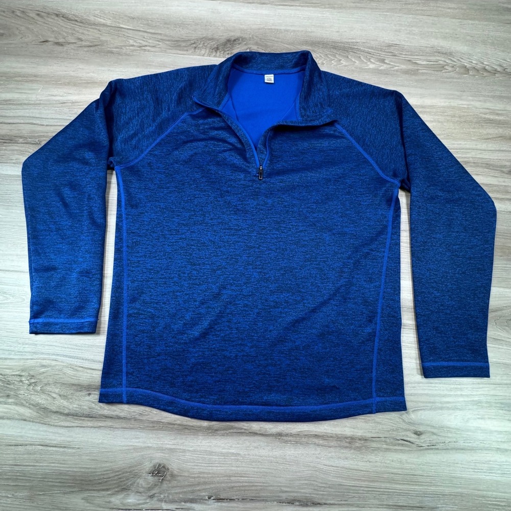 Retro Adidas Mens Blue‎ Heather Climalite Quarter Zip Pullover large gymwear